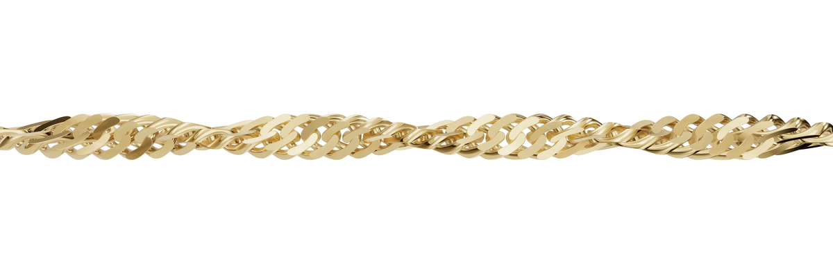 Kultainen singaporeketju 1,4 mm 14K keltakulta HM Koru
