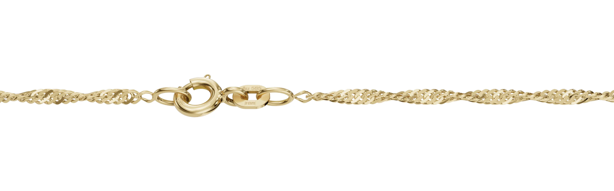 Kultainen singaporeketju 1,8 mm 14K keltakulta HM Koru