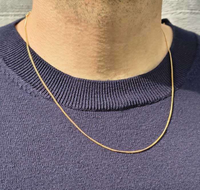 Kullattu hopeinen panssariketju 1,4 mm HM Koru