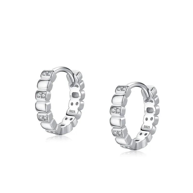 Hopeakorvarenkaat zirkoneilla 3 x 14 mm HM Koru