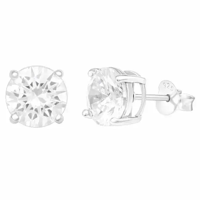 Hopeakorvakorut pyöreä zirkoni 7,5 mm - hopeakorvakorut
