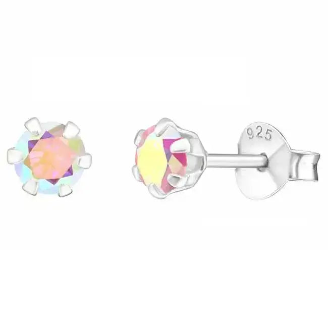 Hopeakorvakorut pyöreä zirkonia 4 mm - hopeakorvakorut