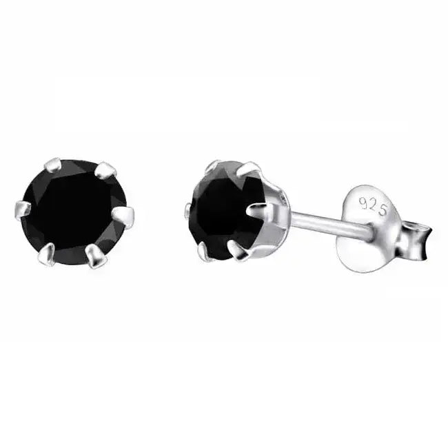 Hopeakorvakorut pyöreä zirkonia 5 mm - hopeakorvakorut