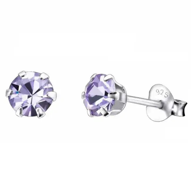 Hopeakorvakorut pyöreä zirkonia 5 mm - hopeakorvakorut