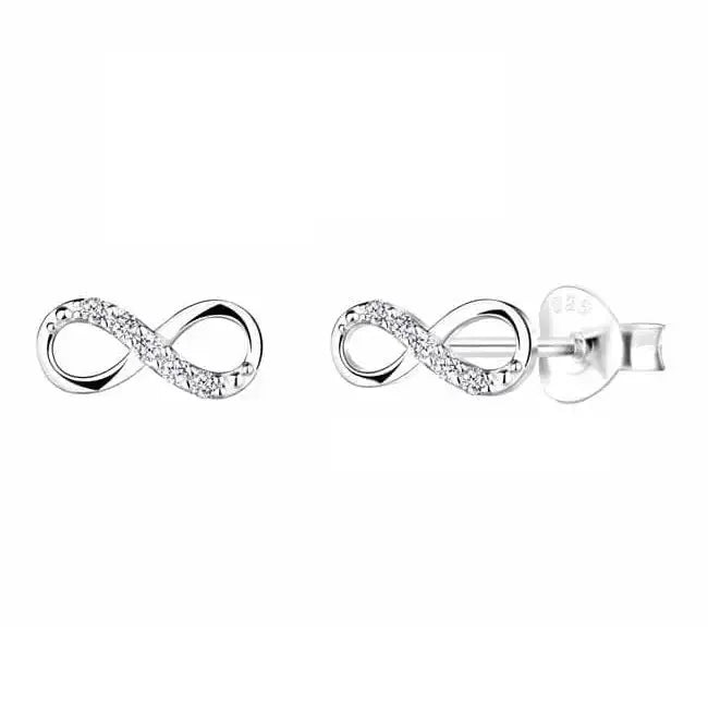 Hopeiset korvakorut infinity-symbolilla - hopeakorvakorut