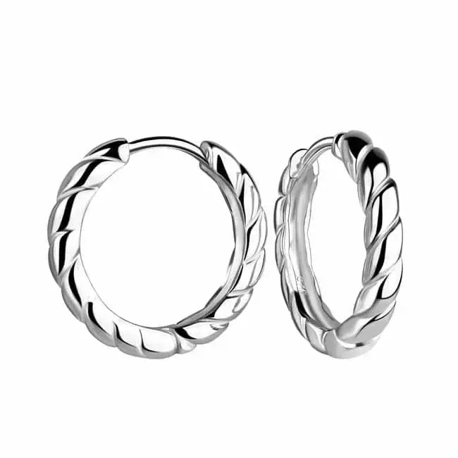 Hopeiset korvarenkaat kierrekuviolla 3 x 18 mm - hopeakorvakorut