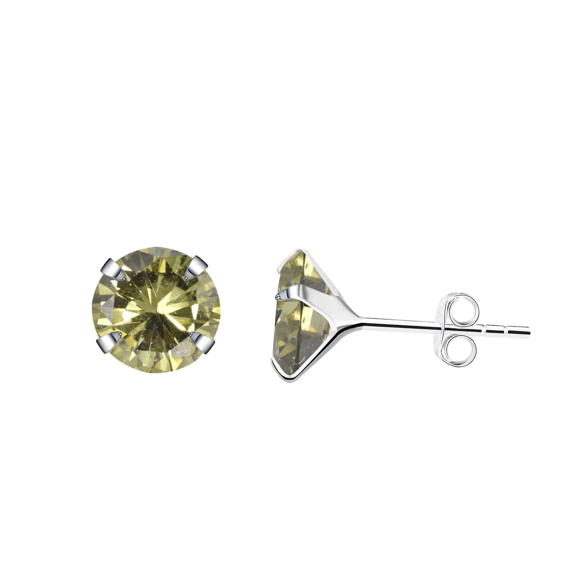 Hopeiset zirkoniakorvakorut, vaaleanvihreä, 3 - 8 mm HM Koru