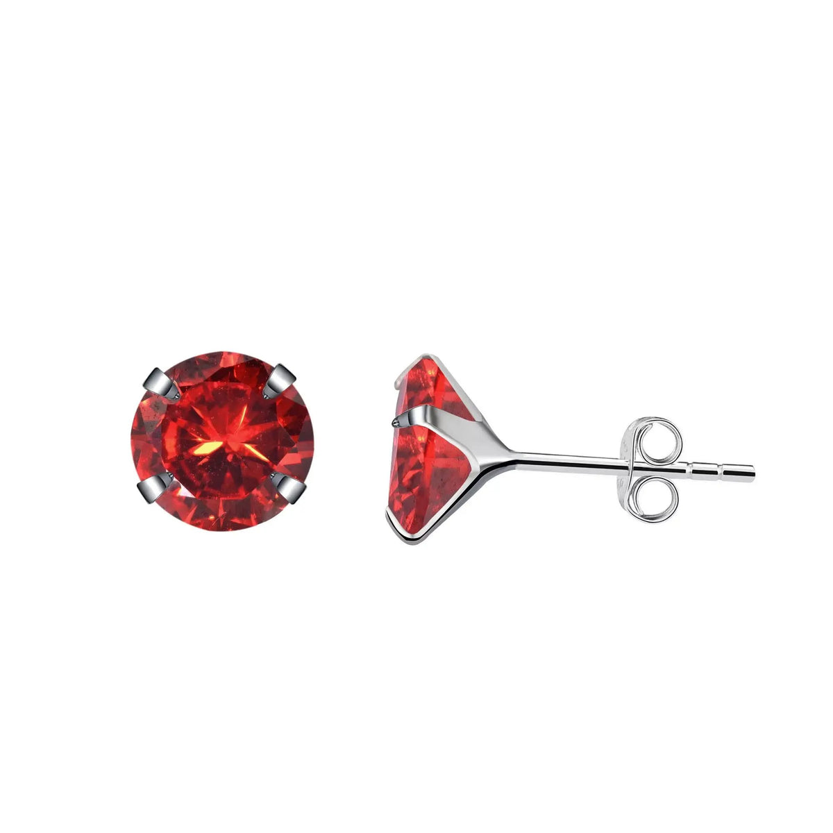 Hopeiset zirkoniakorvakorut, punainen, 3 - 8 mm HM Koru