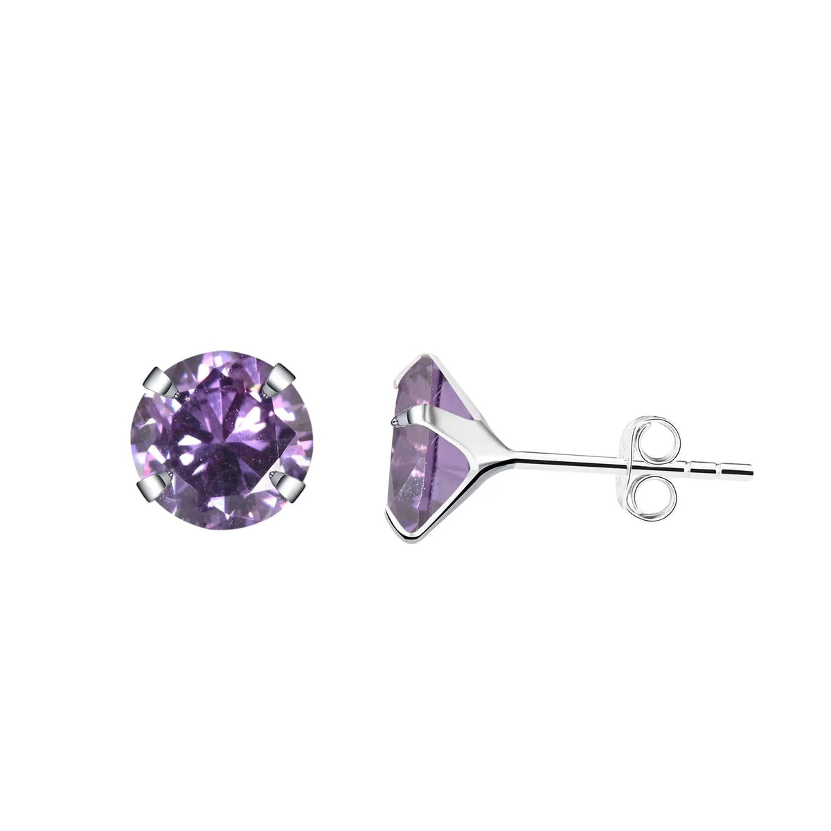 Hopeiset zirkoniakorvakorut, violetti, 3 - 8 mm HM Koru