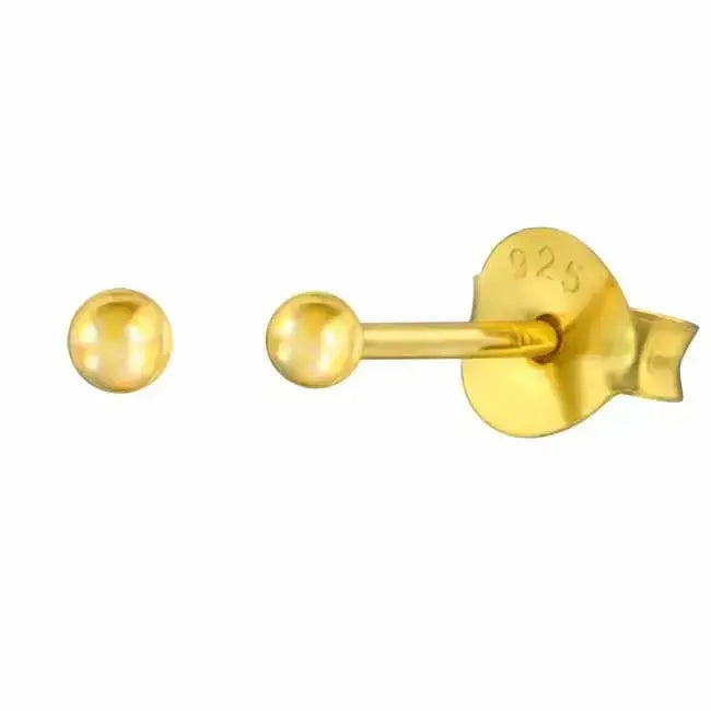 Hopeiset pallokorvakorut 2 mm kultadublee - hopeakorvakorut