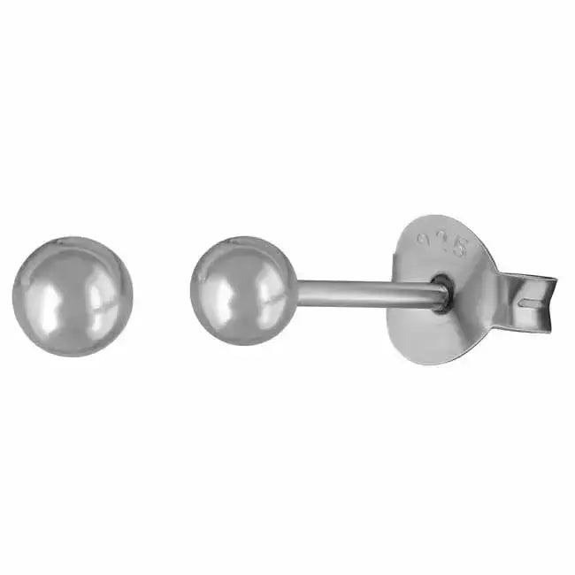 Hopeiset pallokorvakorut 3 mm tummennettu - hopeakorvakorut