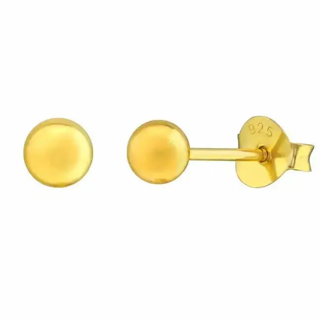 Hopeiset pallokorvakorut 4 mm kultadublee - hopeakorvakorut