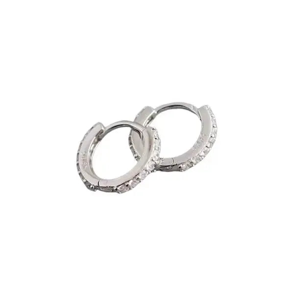 Korvarenkaat zirkoniakivillä 13 mm - hopeakorvakorut