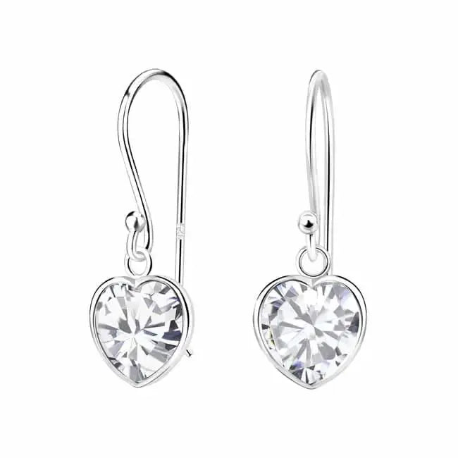 Roikkuvat hopeakorvakorut kirkas sydän - hopeakorvakorut