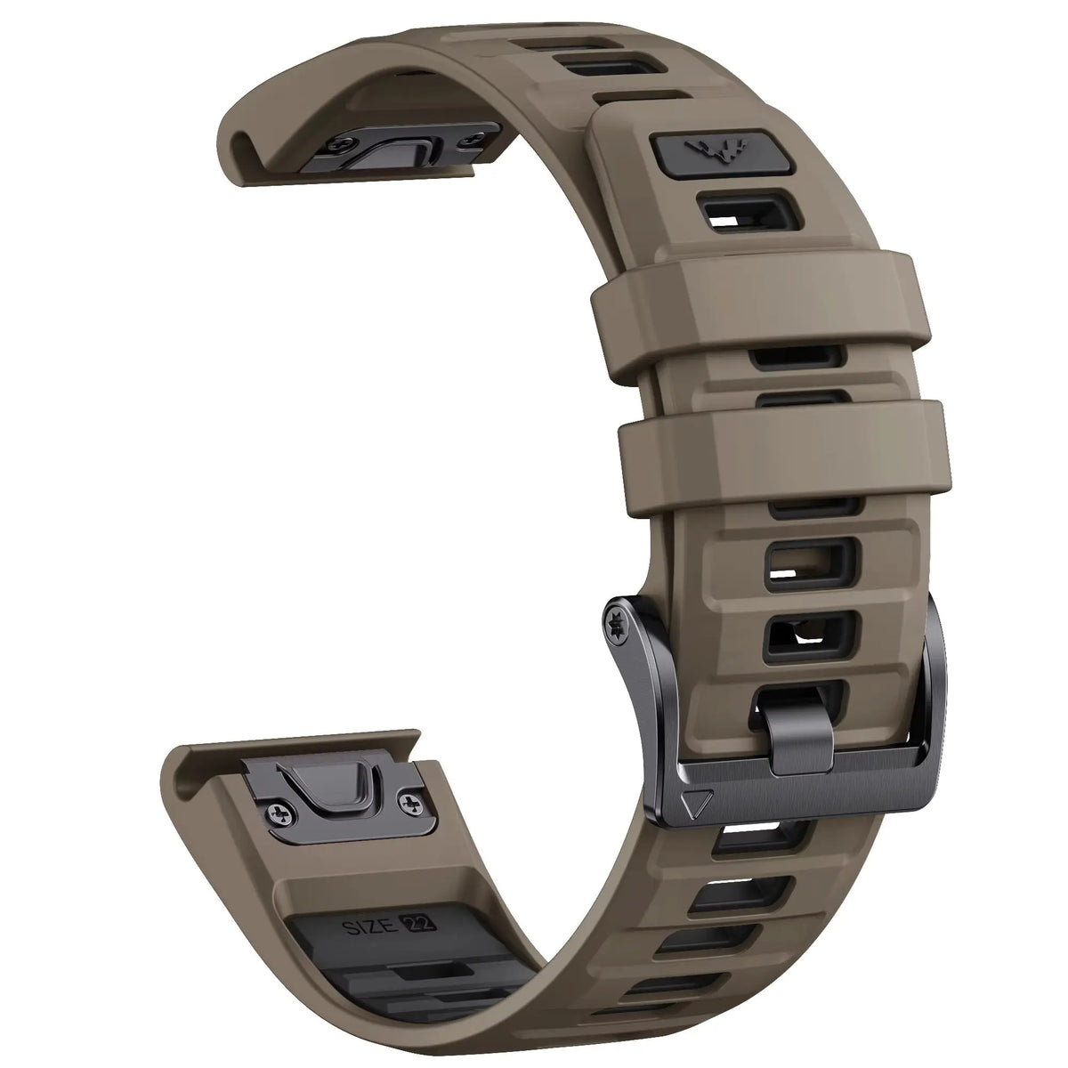 Sisu Fortis Garmin Fenix silikoniranneke pikakiinnityksellä, ruskea-musta, 22 mm HM Koru