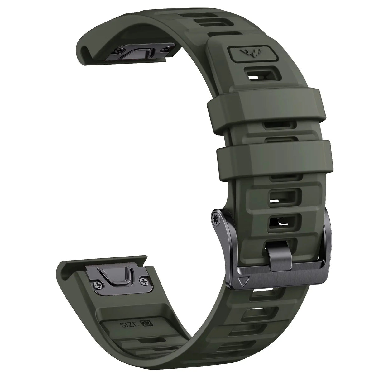 Sisu Fortis Garmin Fenix silikoniranneke pikakiinnityksellä, tummanvihreä , 22 mm HM Koru