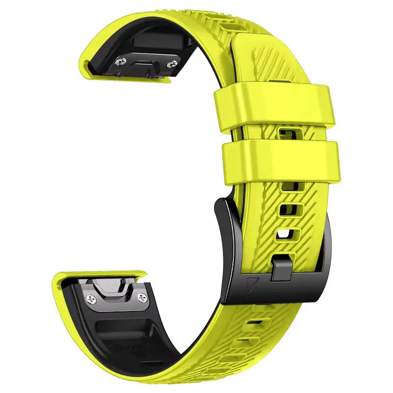 Sisu Rift Garmin Fenix silikoniranneke pikakiinnityksellä, lime-musta, 26 mm HM Koru