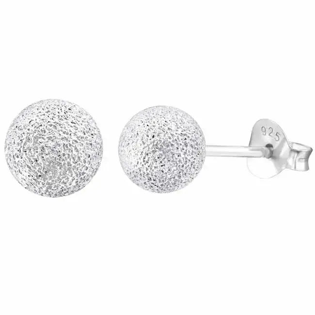Hopeakorvakorut säihkyvät pallot 6 mm - hopeakorvakorut