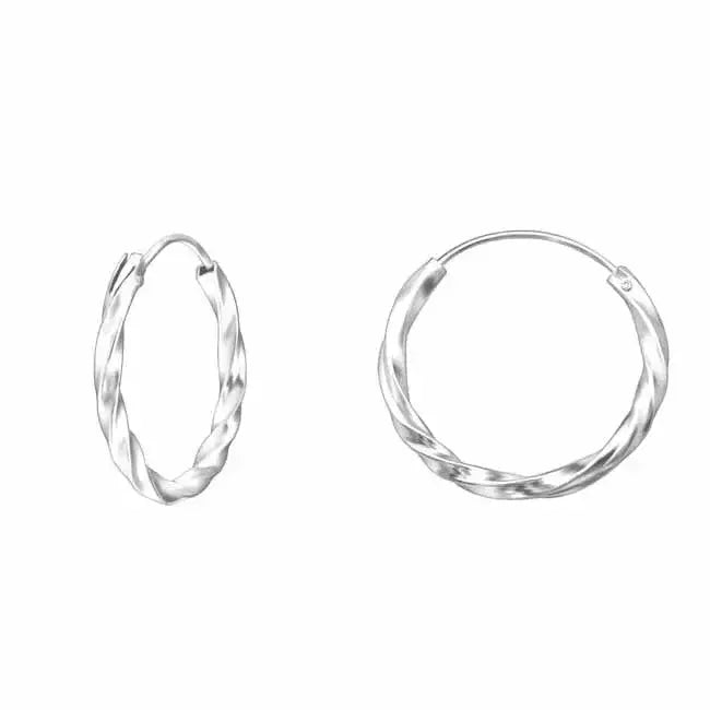 Hopeakorvarenkaat kierteellä 2,0 x 20 mm - hopeakorvakorut