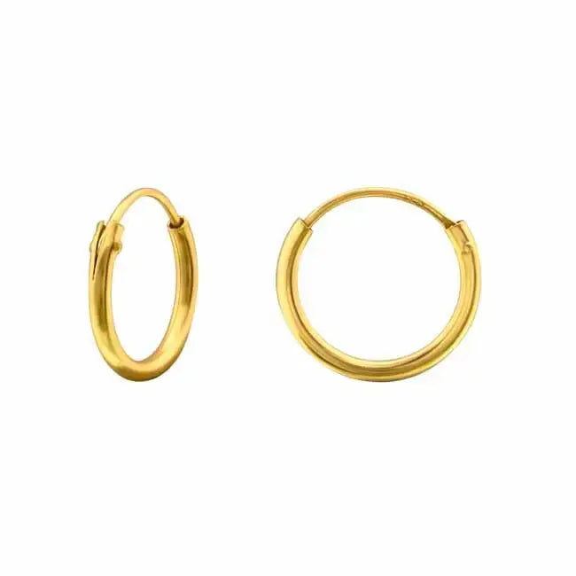 Hopearenkaat 1,2 x 12 mm kultadublee - hopeakorvakorut
