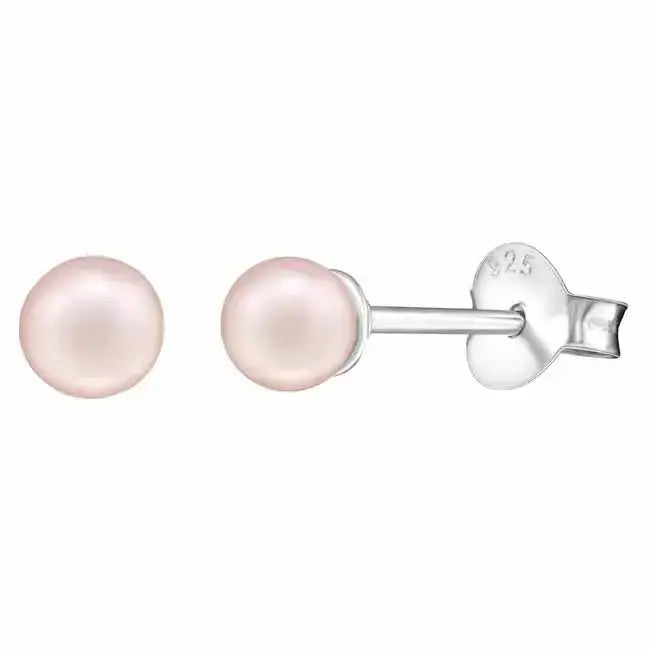 Hopeiset helmikorvakorut 4 mm - hopeakorvakorut