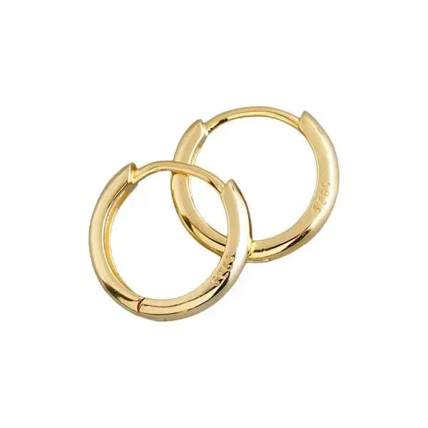 Hopeiset kullatut korvarenkaat 13,7 mm - hopeakorvakorut