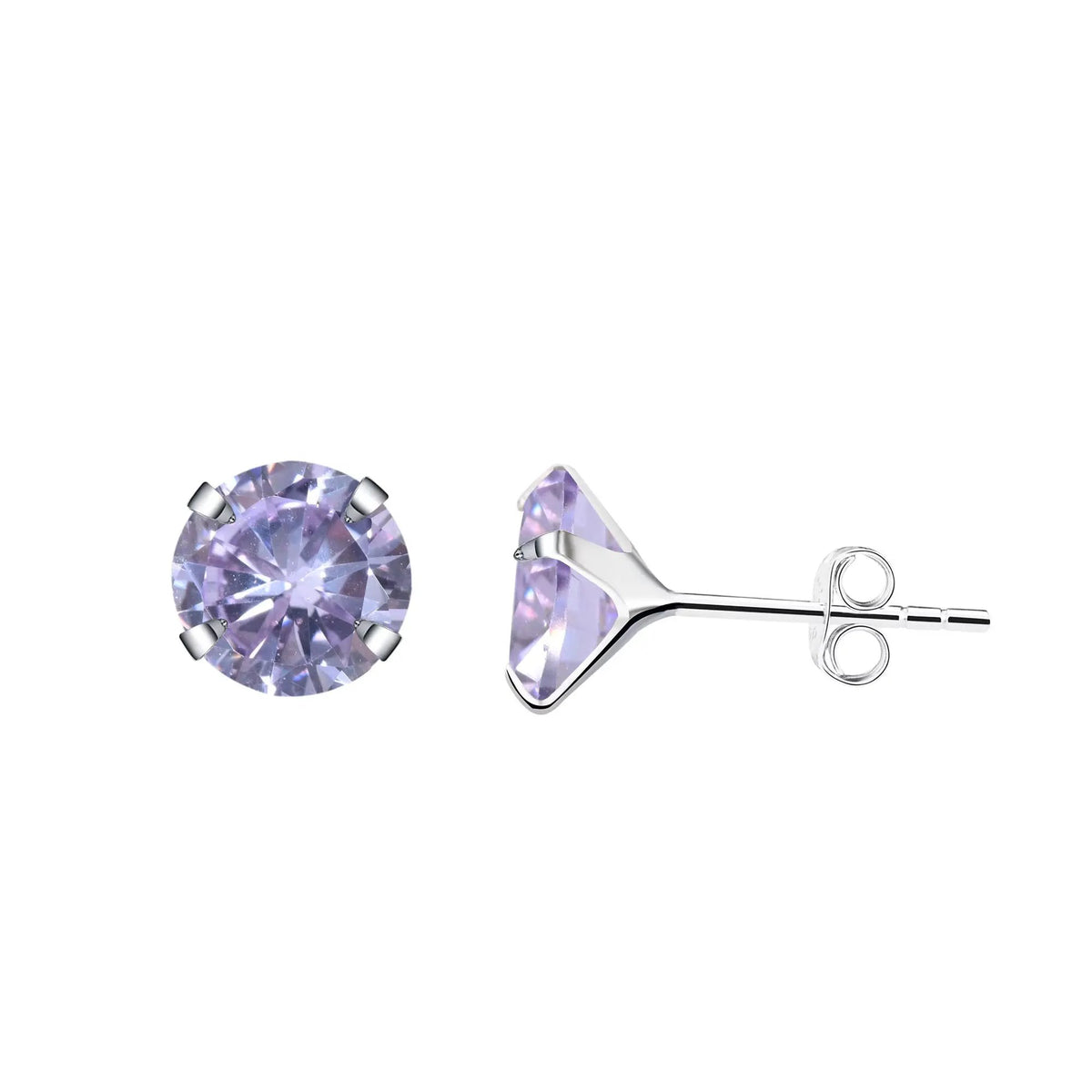 Hopeiset zirkoniakorvakorut, lila, 3 - 8 mm HM Koru