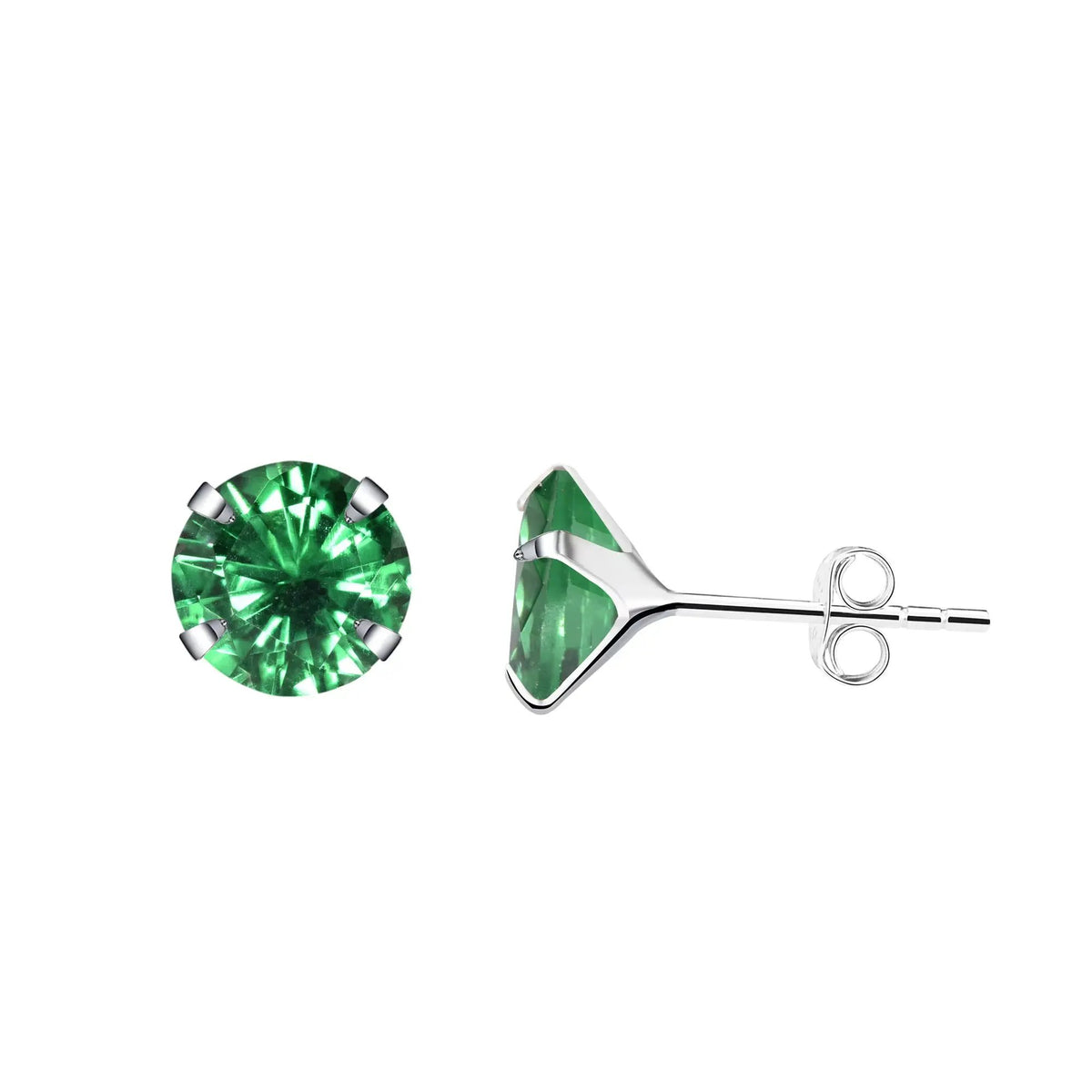 Hopeiset zirkoniakorvakorut, vihreä, 3 - 8 mm HM Koru