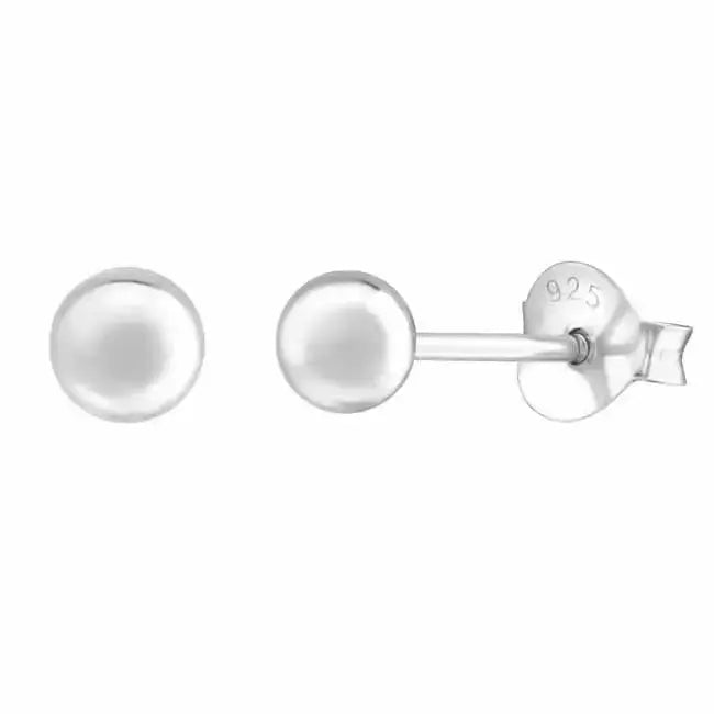 Hopeiset pallokorvakorut 4 mm - hopeakorvakorut