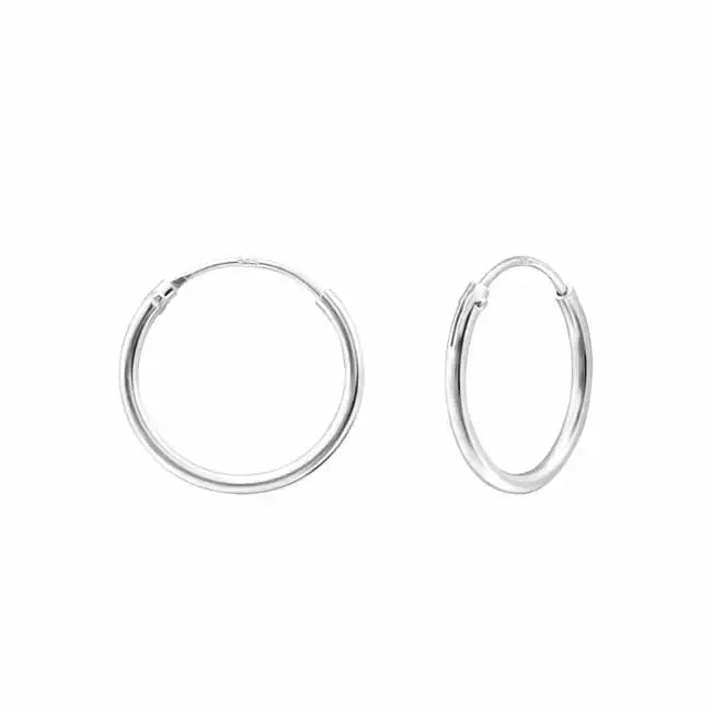 Hopeiset putkirenkaat 1,2 x 14 mm - hopeakorvakorut