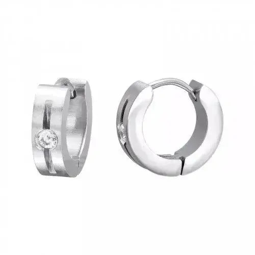 Korvarenkaat teräs zirkonialla 4 x 14 mm - teräskorvakorut