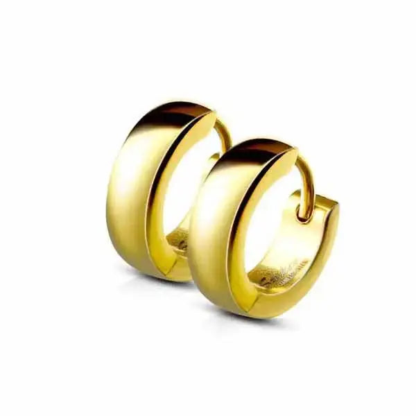 Kullatut korvarenkaat teräs 4 x 13 mm - teräskorvakorut