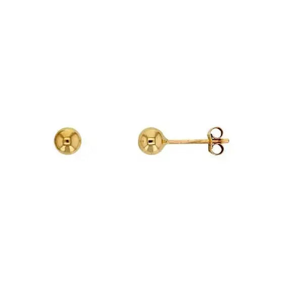 Kultaiset pallokorvakorut 4 mm 9k keltakulta