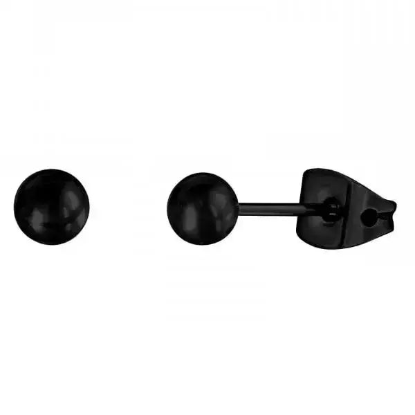 Mustat titaaniset pallokorvakorut 4 mm - titaanikorvakorut