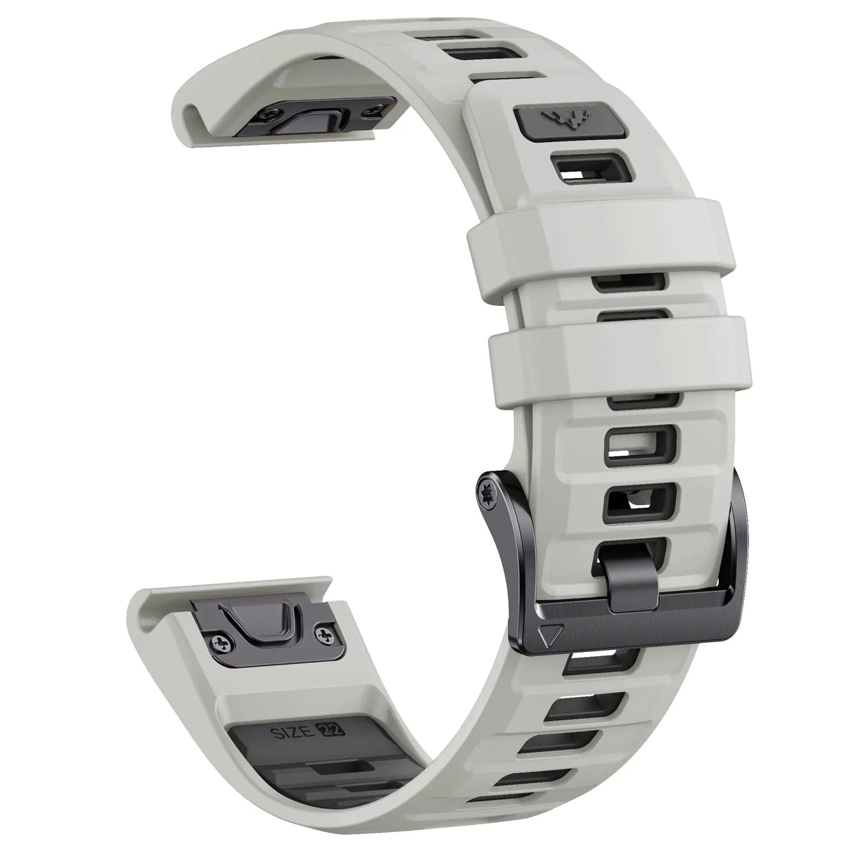 Sisu Fortis Garmin Fenix silikoniranneke pikakiinnityksellä, harmaa-musta, 22 mm HM Koru