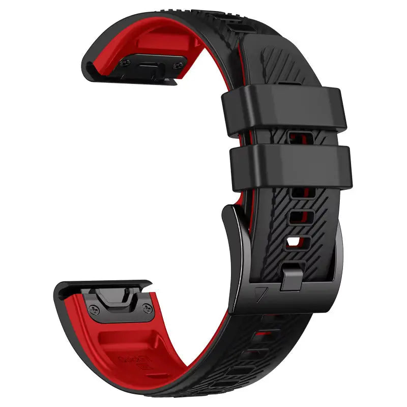 Sisu Rift Garmin Fenix silikoniranneke pikakiinnityksellä, musta-punainen, 22 mm HM Koru