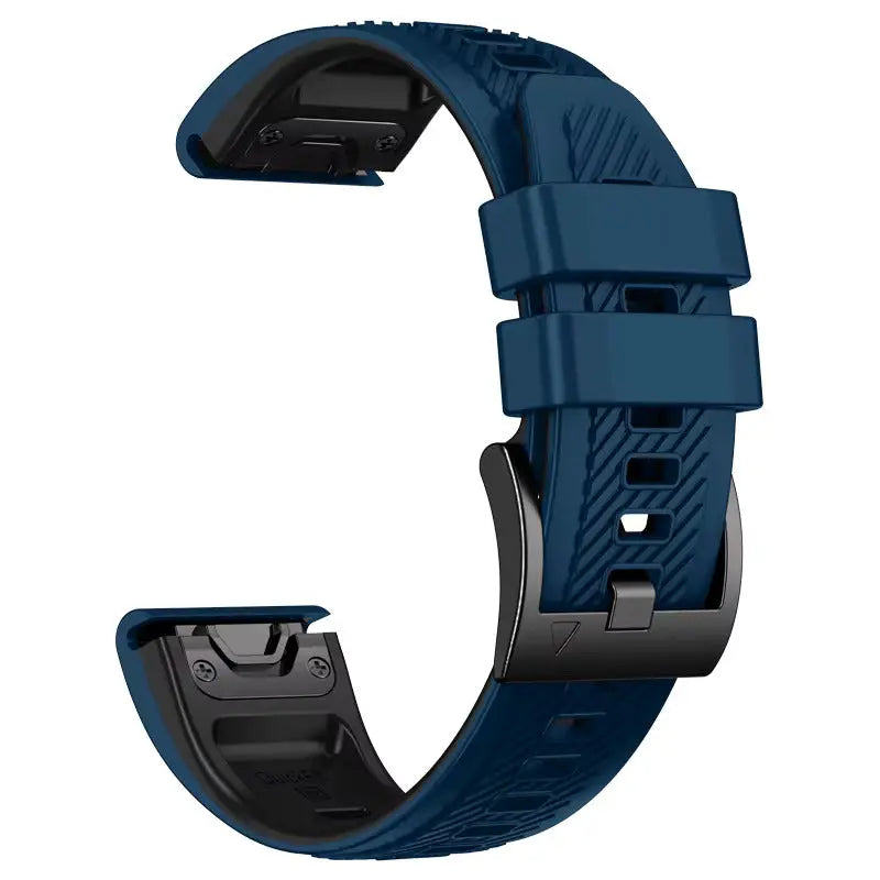 Sisu Rift Garmin Fenix silikoniranneke pikakiinnityksellä, tummansininen-musta, 26 mm HM Koru
