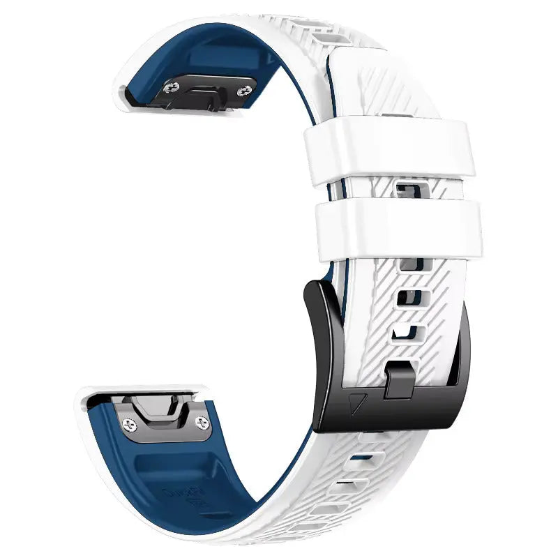 Sisu Rift Garmin Fenix silikoniranneke pikakiinnityksellä, valkoinen-sininen, 22 mm HM Koru