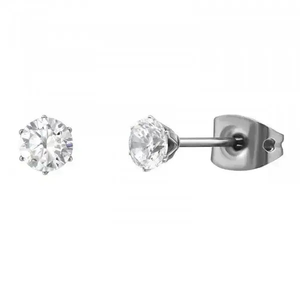 Titaanikorvakorut kirkas zirkonia 4 mm - titaanikorvakorut